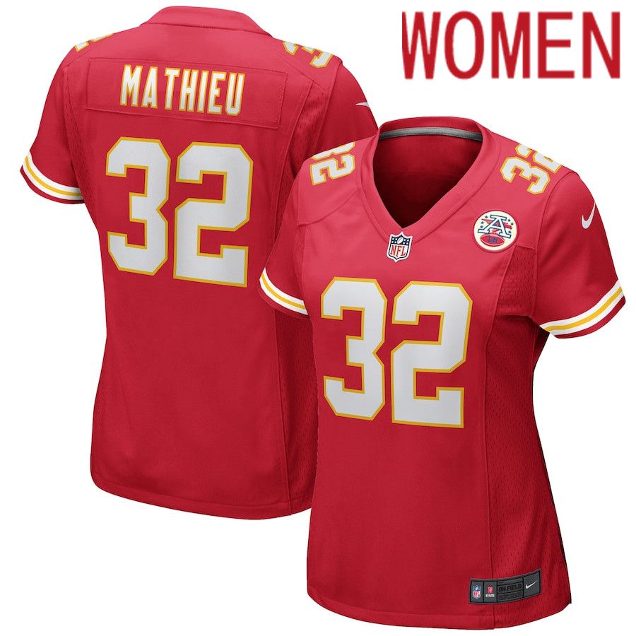 Women Kansas City Chiefs 32 Tyrann Mathieu Red Nike Game NFL Jersey